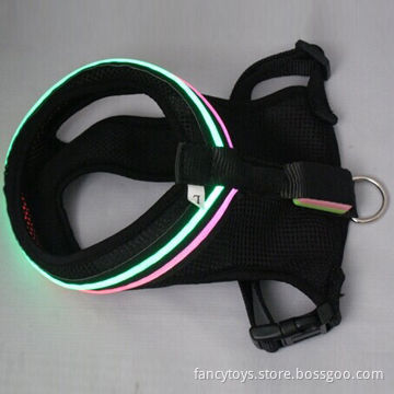 LED doublee optical fibers web cloth flashing angel chest harness